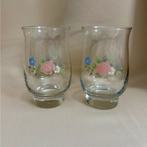 Pfaltzgraff Tea Rose 15.5oz Libbey Glass Tumblers
